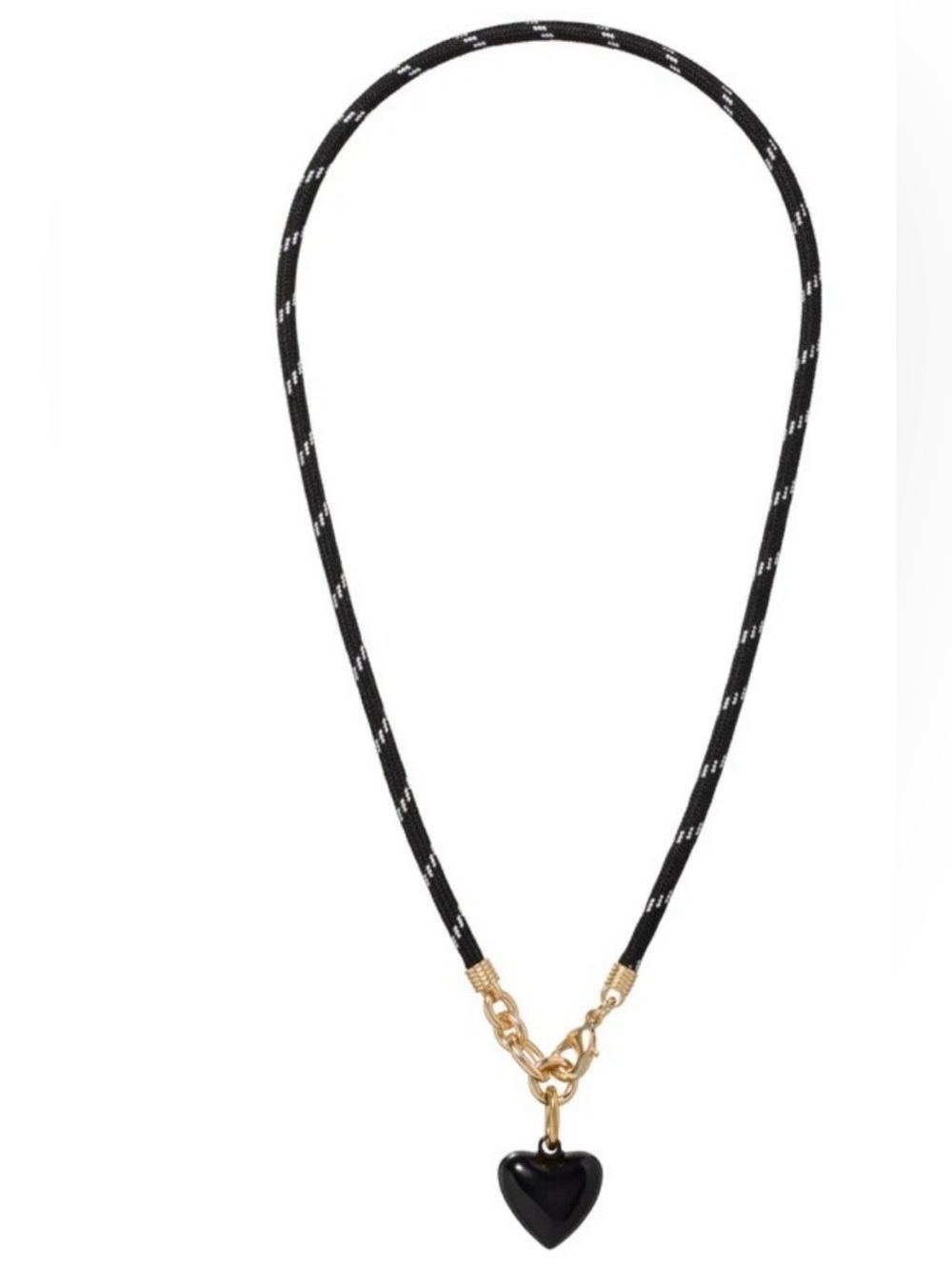 Roxanne Assoulin Black Cord Necklace with Puffy Heart Charm - Picture 2 of 9